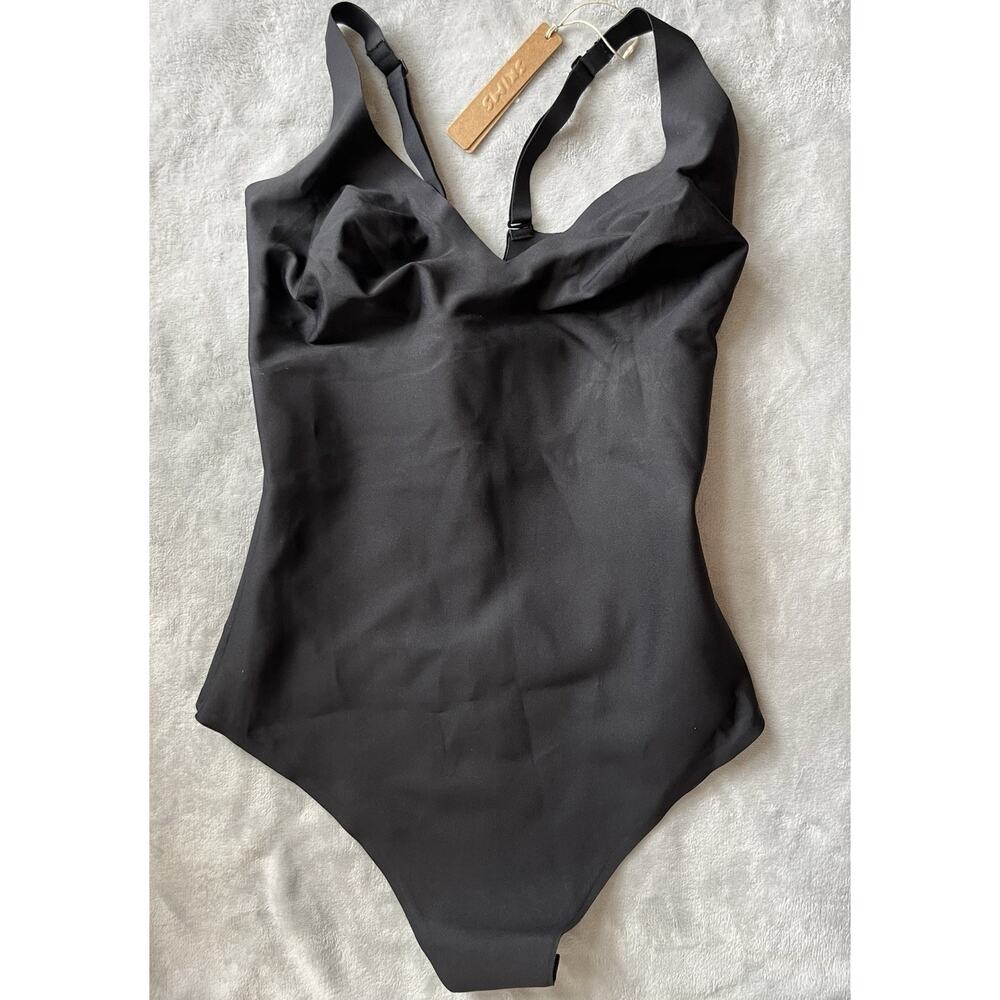 Skims Body Size 2X Unlined Plunge Bodysuit BD-THG-9551W Onyx Black Shapewear NEW